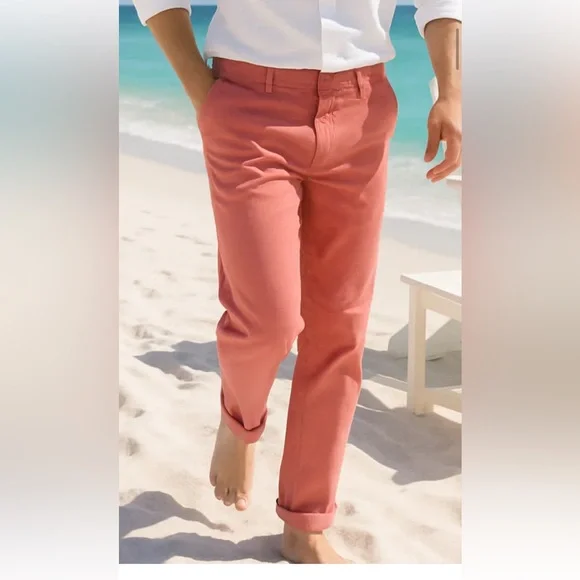 Murray’s Toggery Shop Nantucket size 35x 32 men’s Red Cotton Chino Pants Faded - Picture 14 of 16